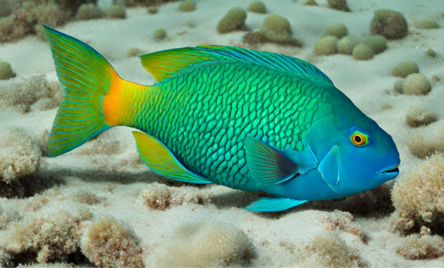 Parrotfish fish with big lips