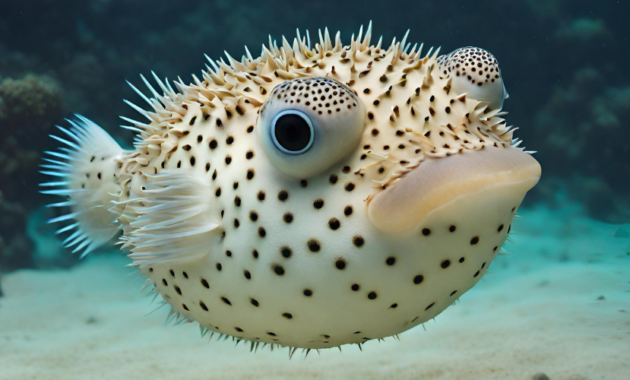 Pufferfish fish with big lips